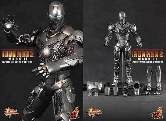 Hot Toys MMS150 Marvel Iron Man 2 Mark II Armor Unleashed Version 1/6th Scale Action Figure