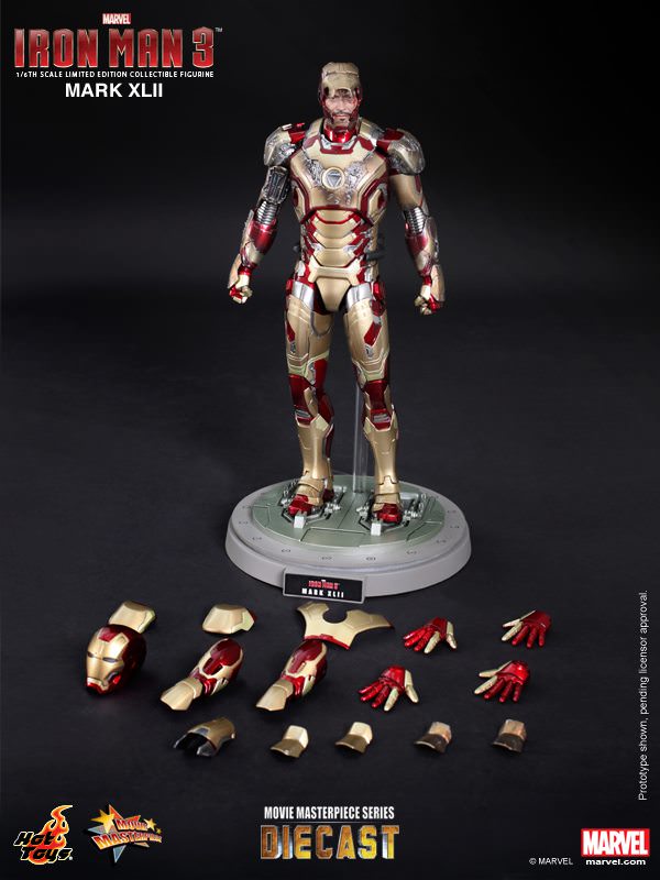 Hot Toys MMS197-D02 Marvel Iron Man 3 Iron Man Mark XLII Die-Cast 1/6th Scale Action Figure