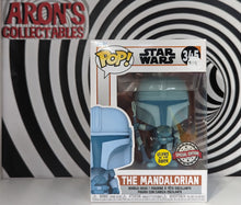 Load image into Gallery viewer, Pop Vinyl Star Wars #345 The Mandalorian Glow-in-the-Dark Special Edition Vinyl Bobble-Head Figure
