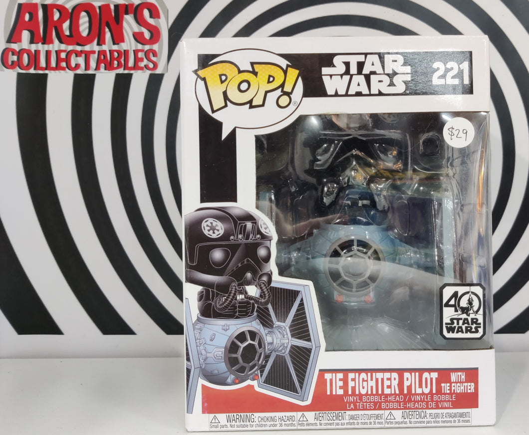 Pop Vinyl Star Wars TIE Fighter Pilot with TIE Fighter #221 Vinyl Bobble-Head Figure