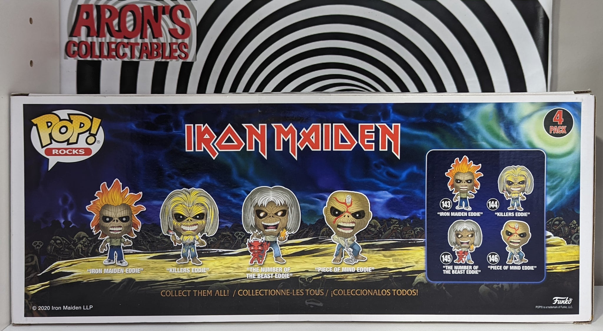 Funko Pop Vinyl Rocks Iron Mainden Evil Eddie 4 Pack Vinyl Figure