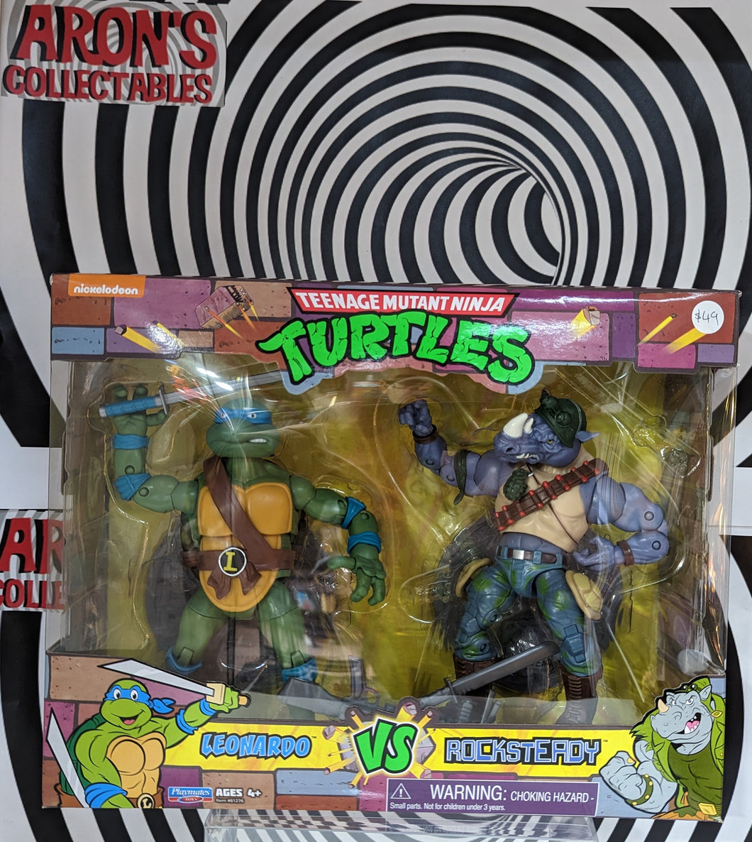 Nickelodeon Classic Collection Teenage Mutant Ninja Turtles Leonardo Vs Rocksteady Action Figure 2 Pack